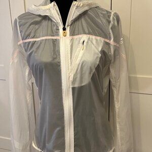 Adidas transparent running/sport hooded jacket